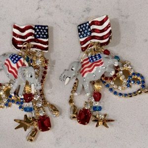 Lunch at the Ritz patriotic earrings.  Incredible! Clip